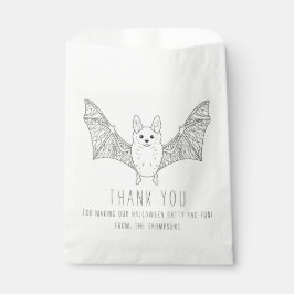 Bolsa De Papel Dulce Arte de Línea Minimalista de Murciélago para