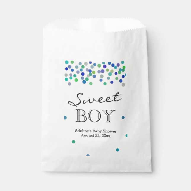 Bolsa De Papel Dulce Baby Boy Ducha Candy Buffet (Anverso)