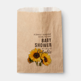 Bolsa De Papel Dulce Baby Shower Rústico de Girasoles