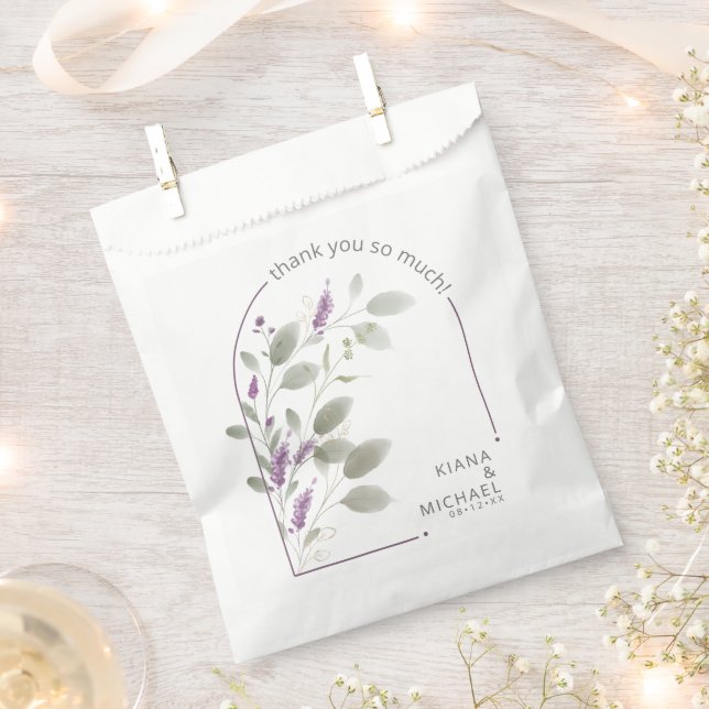 Bolsa De Papel Dulce Boda de Arco Floral Lilac ID998 (Cortado)