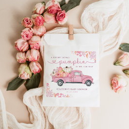 Bolsa De Papel Dulce calabaza rosa de otoño Baby Shower