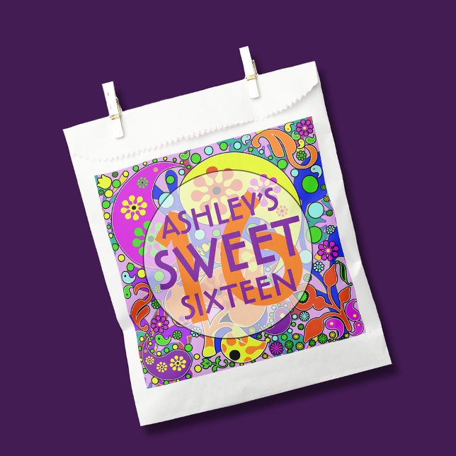 Bolsa De Papel Dulce colorido 16 cumpleaños (Subido por el creador)
