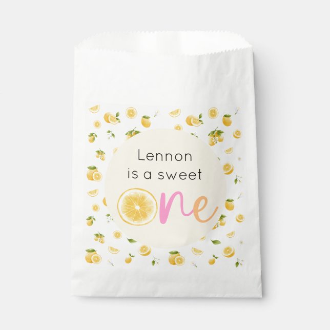 Bolsa De Papel Dulce de limón un cumpleaños (Anverso)