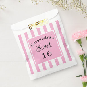 Bolsa De Papel Dulce Dieciséis Moda clásica de banda rosa
