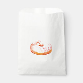 Bolsa De Papel Dulce donut con vidrio rosa.
