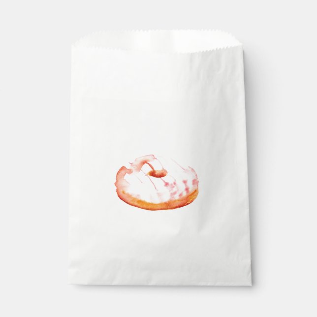 Bolsa De Papel Dulce donut con vidrio rosa. (Anverso)