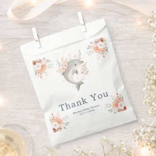 Bolsa De Papel Dulce ducha de bebé delfín floral
