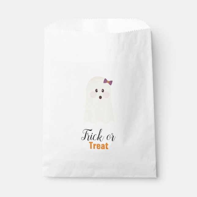 Bolsa De Papel Dulce Fantasma Antiguo de Halloween (Anverso)