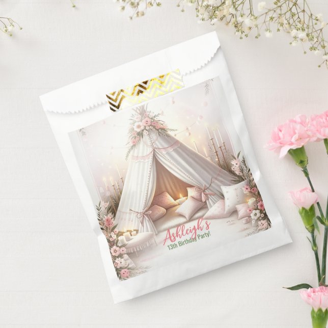 Bolsa De Papel Dulce Fiesta Pajama Girly Sleepover Cumpleaños (Sellado)