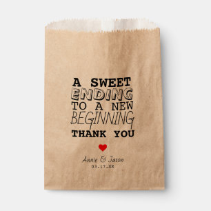 Bolsa De Papel Dulce Fin Nuevo Comienzo Gracias Boda del Corazón