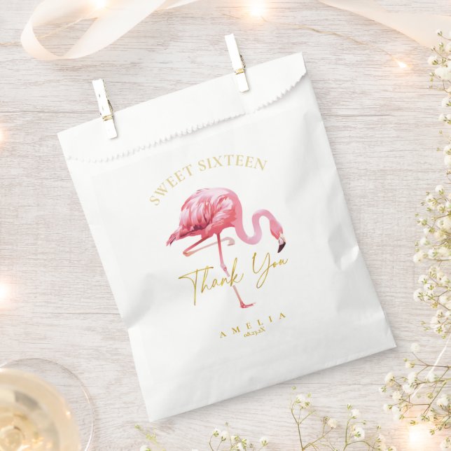 Bolsa De Papel Dulce Flamingo Tropical 16 Gracias ID922 (Cortado)