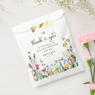 Bolsa De Papel Dulce Flor silvestre y niños Bumblebee Cumpleaños
