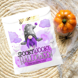 Bolsa De Papel Dulce gnomo morado acuarela niños truco o trata