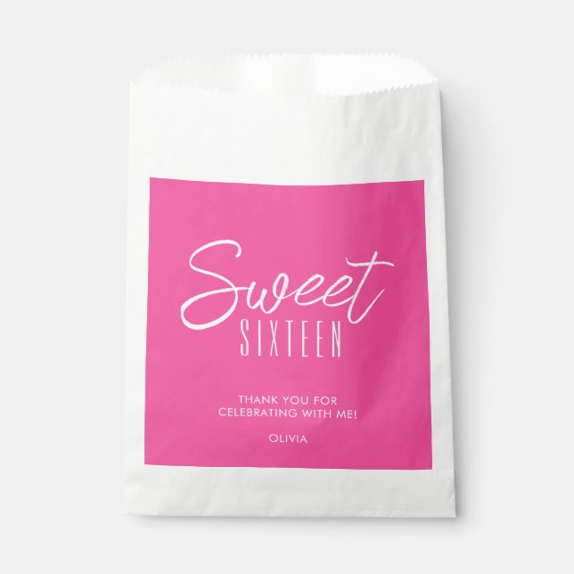 Bolsa De Papel Dulce moderno Dieciséis chicas rosados calientes 1 (Anverso)