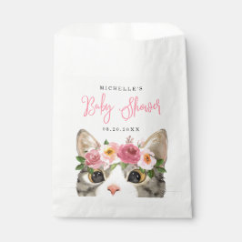 Bolsa De Papel Dulce niña gatito de acuarela Baby Shower