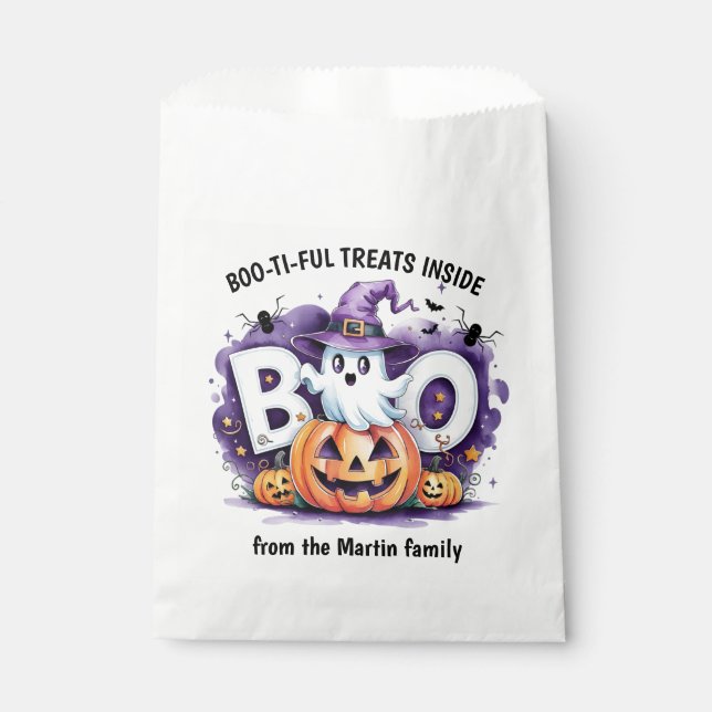 Bolsa De Papel Dulce o Truco Fantasma de Halloween  (Anverso)