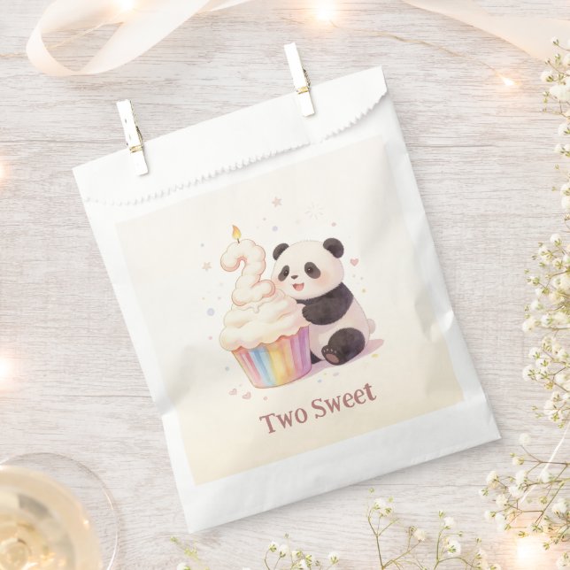 Bolsa De Papel Dulce Panda de Pastel Cumpleaños Bebé 2 (Cortado)