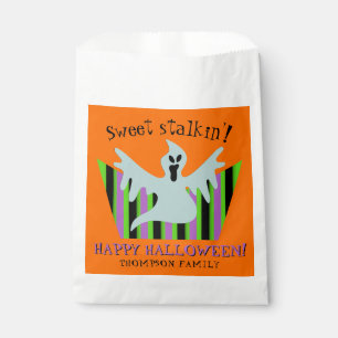 Bolsa De Papel Dulce Trazo De Halloween Fantasma O Trate Cute