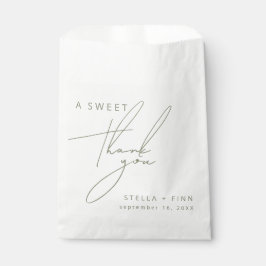 Bolsa De Papel Dulce verde salado mínimo Gracias Boda