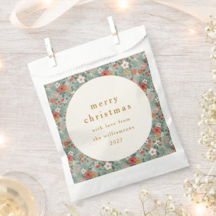 Bolsa De Papel Dulce Verde Salvia Botánico Personalizado Feliz Na