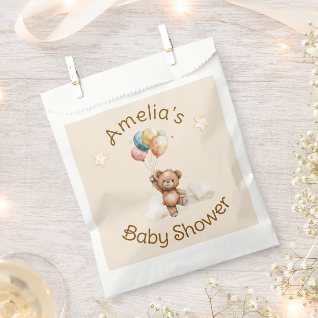 Bolsa De Papel Dulce y pequeño en el camino hacia un Baby Shower  (Cortado)