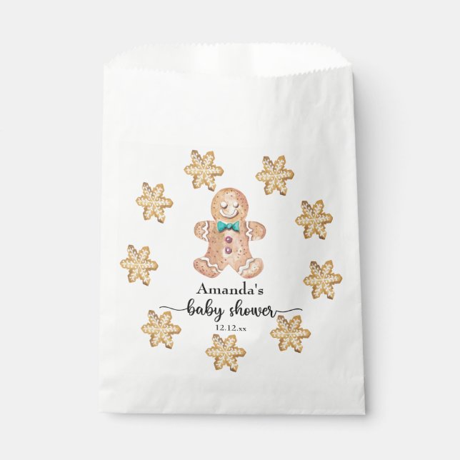 Bolsa De Papel Dulces de Navidad baby shower (Anverso)