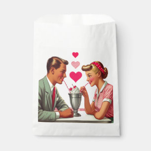 Bolsa De Papel Dulces de San Valentín vintage/retro de la década