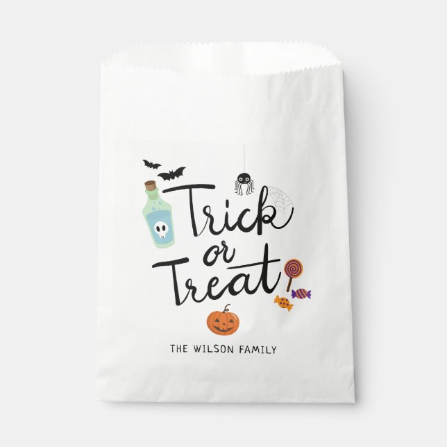 Bolsa De Papel Dulces o trucos de Halloween (Anverso)