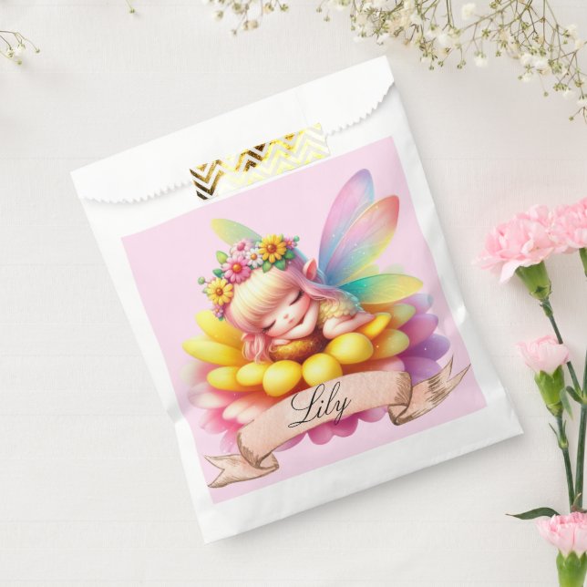 Bolsa De Papel Dulces Sueños Encantadores Florales Hada Durmiendo (Sellado)