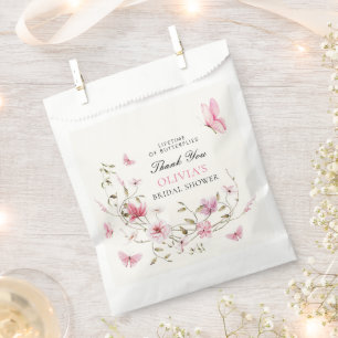 Bolsa De Papel Duración de la ducha nupcial floral de mariposas