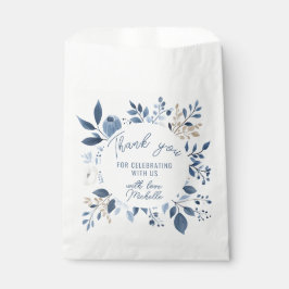 Bolsa De Papel Duste Blue Floral Bridal Shower