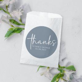 Bolsa De Papel Duste Blue Minimalista Script Shower