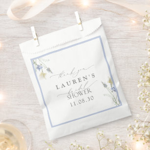 Bolsa De Papel Duste Blue Wildflower Bridal Shower