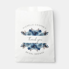 Bolsa De Papel Dusty Blue and Navy Floral Gracias