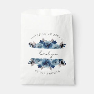 Bolsa De Papel Dusty Blue and Navy Floral Gracias