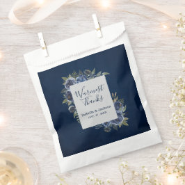 Bolsa De Papel Dusty Blue Navy Champagne Boda de Marfil
