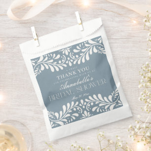 Bolsa De Papel Dusty Blue Talavera Fiesta Bridal Shower Dessert