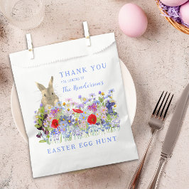 Bolsa De Papel Easter Egg Hunt Bunny Floral Gracias