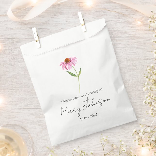 Bolsa De Papel Echinacea | Sobre de Semillas Simple Funeral  (Cortado)