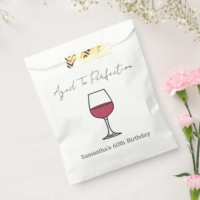Bolsa De Papel Edad A Perfección Vino 60 cumpleaños (Sellado)
