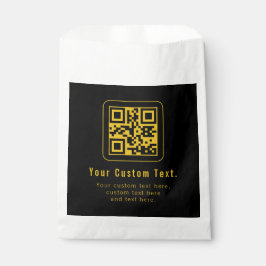 Bolsa De Papel Editable QR Code & Text Template | Black & Gold