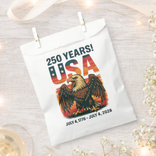 Bolsa De Papel EE. UU. 250 años – Águila calva patriótica 4 de ju