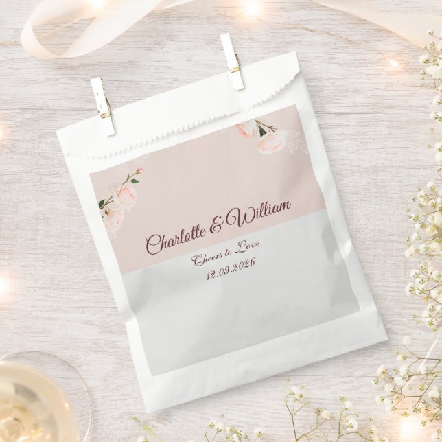 Bolsa De Papel Efectos suaves de morado y gris con flor (Cortado)