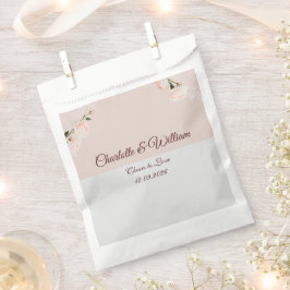 Bolsa De Papel Efectos suaves de púrpura y gris con flor