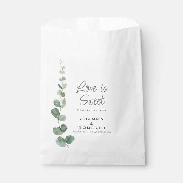 Bolsa De Papel El amor clásico eucalipto es dulce Boda (Anverso)