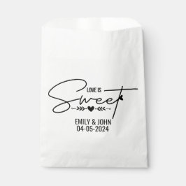 Bolsa De Papel El amor elegante es el Boda de caligrafía de coraz