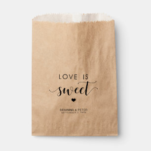 Bolsa De Papel El amor es bolsos de favorita de la boda dulce