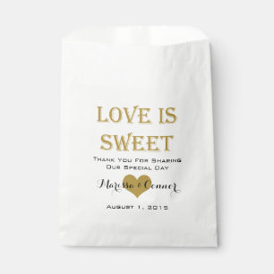 Bolsa De Papel El amor es bolsos dulces negros y Bodas de oro