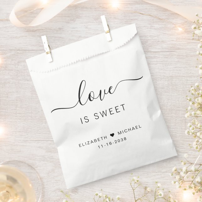 Bolsa De Papel El amor es dulce Boda (Cortado)