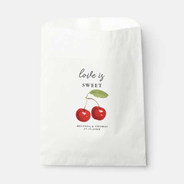 Bolsa De Papel El amor es dulce Boda de cerezas (Anverso)